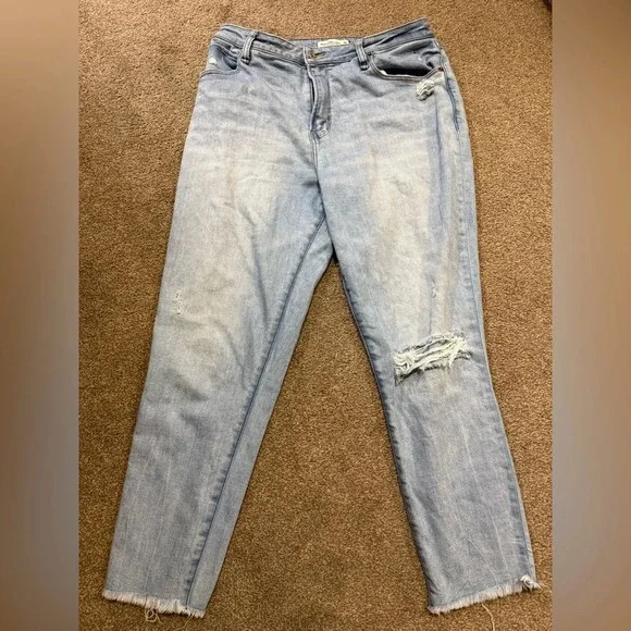Abercrombie & Firch Curve Love Super Skinny Ankle High Rise light wash size 32 - Picture 3 of 8